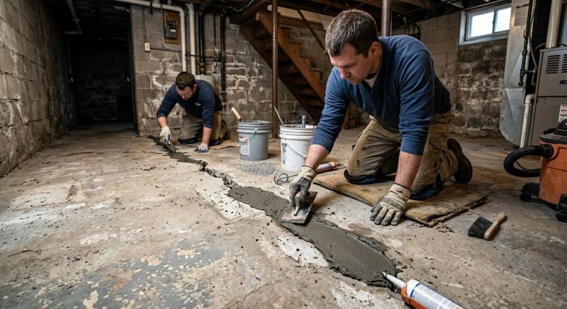 Cracked Basement Floor Repair in Gastonia, NC